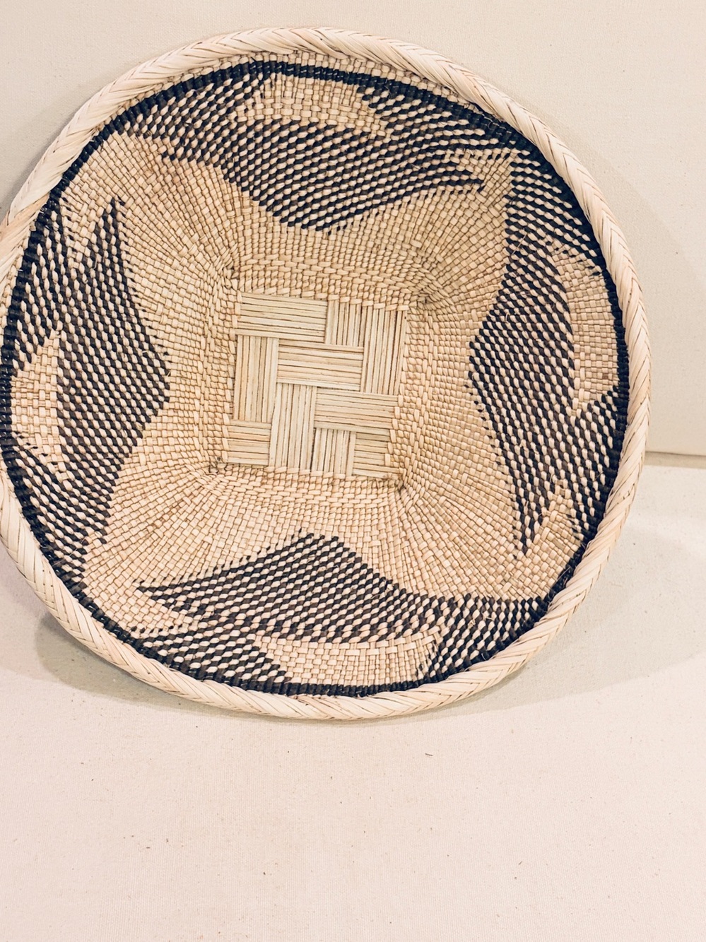 NEW Unique African Woven Basket. Tonga people of Zambia 13” one of a kind!